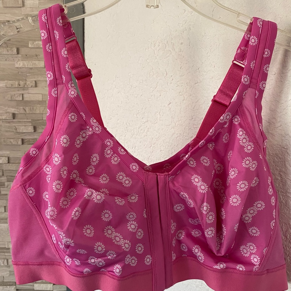 COMFORT CHOICE BRALETTE PINK FLORAL BRA PLUS SIZE 40B